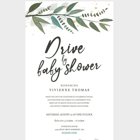 Drive by Baby Shower Invite